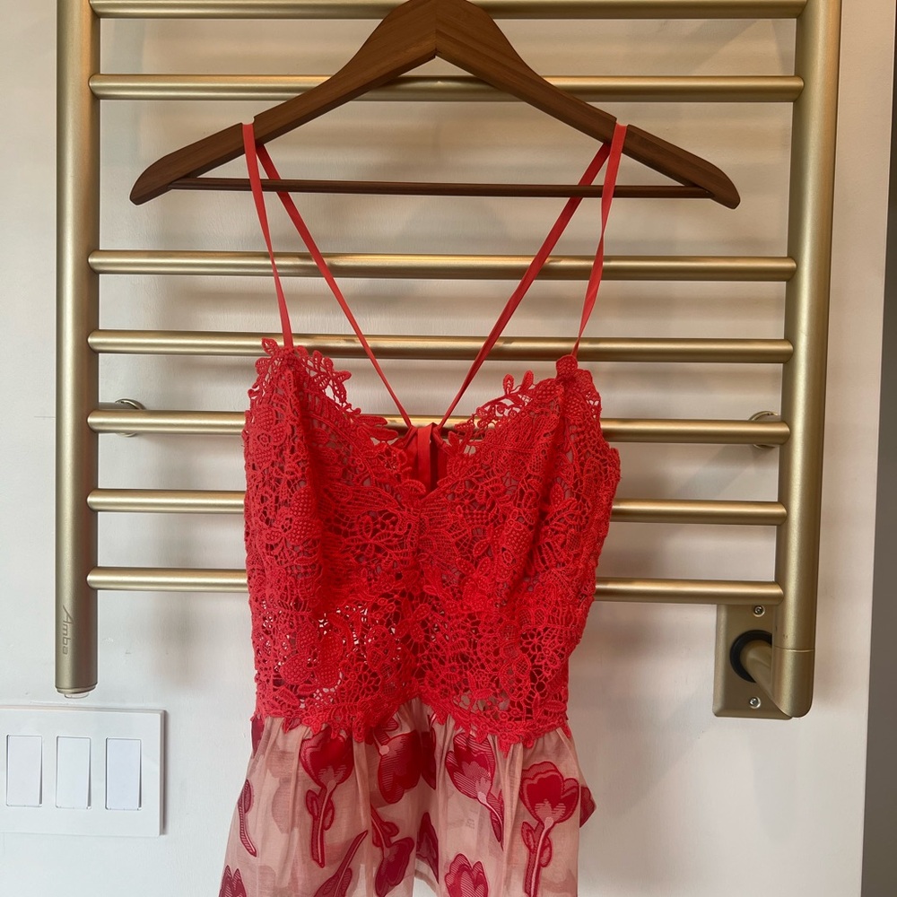 Rebecca Taylor Vibrant Pink Lace top, size 2